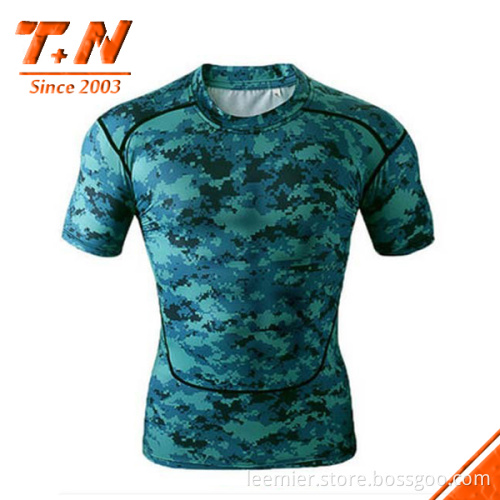 Custom Sublimation Printed Men Short Sleeve Rash Guard Manufacturer